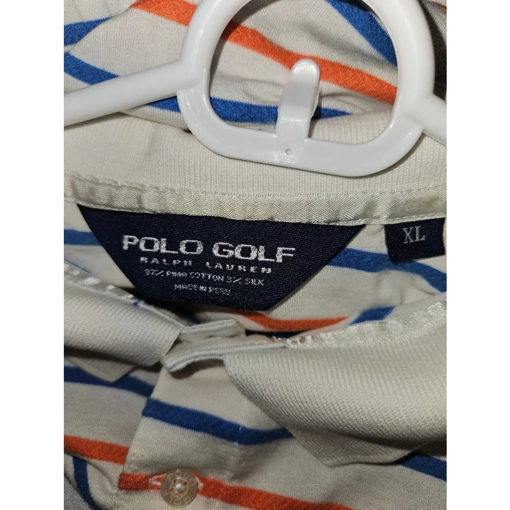 Polo Ralph Lauren Short Sleeve Shirt Men's Size XL Cotton Silk Multi Golf